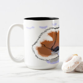 Caneca De Café Em Dois Tons Raposa sonolenta na neve