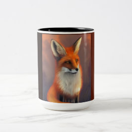 Caneca De Café Em Dois Tons Raposa vermelha