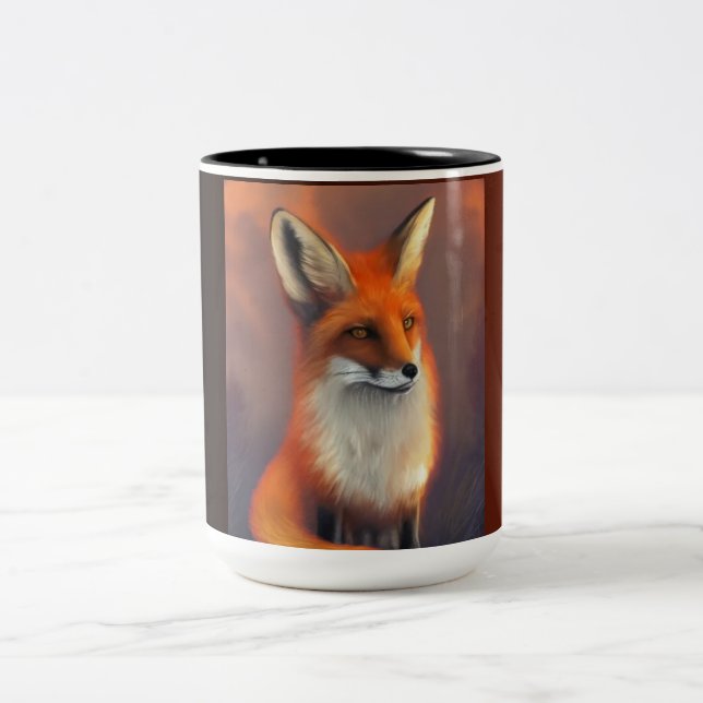 Caneca De Café Em Dois Tons Raposa vermelha (Centro)
