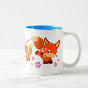 Caneca De Café Em Dois Tons Raposas de Cartoons Bons