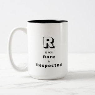 Caneca De Café Em Dois Tons Raro e Respeitado R - Luxo Personalizado