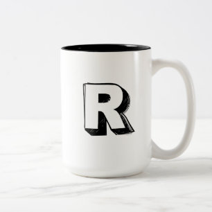 Caneca De Café Em Dois Tons Raro e Respeitado R - Luxo Personalizado
