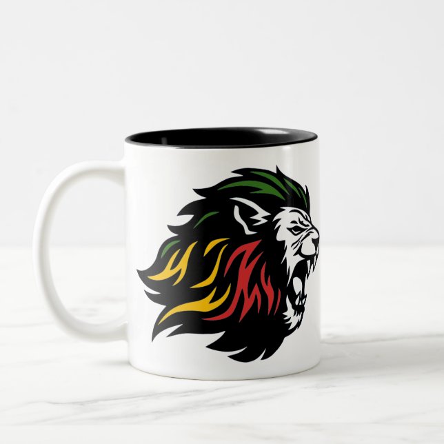 Caneca De Café Em Dois Tons Rasta Lion (Esquerda)