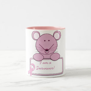 Caneca De Café Em Dois Tons Rato cor-de-rosa da fita do KRW - sobrevivente
