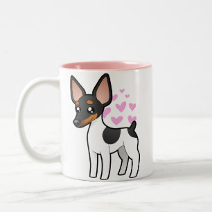 Caneca De Café Em Dois Tons Rato Terrier/amor Fox Terrier do brinquedo