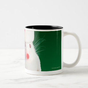 Caneca De Café Em Dois Tons Rato vestido como Papai Noel