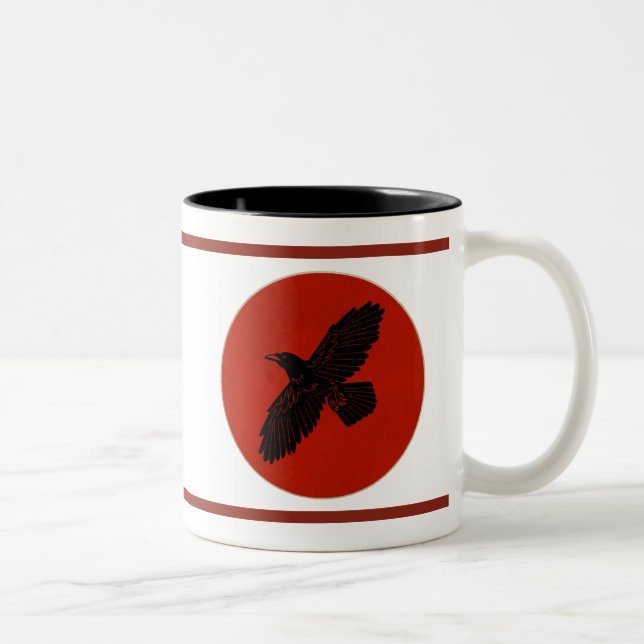 Caneca De Café Em Dois Tons Raven Em Vermelho (Direita)