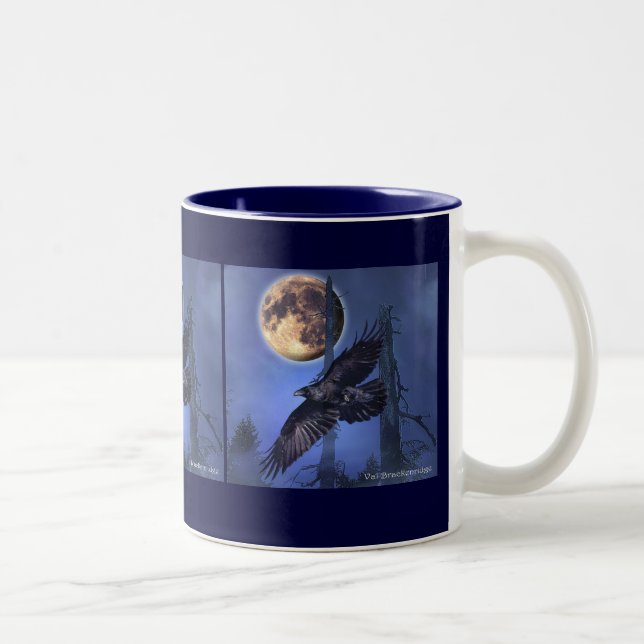 Caneca De Café Em Dois Tons RAVEN MAGICK Crow Wild Bird Mug (Direita)