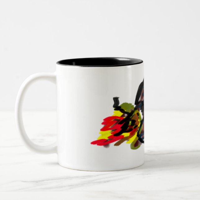 Caneca De Café Em Dois Tons Raven relaxe outono (Esquerda)