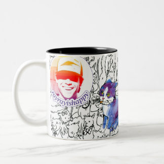 Caneca De Café Em Dois Tons RayRay Logo Scribbles Mug