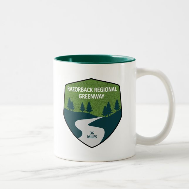 Caneca De Café Em Dois Tons Razorback Regional Greenway (Direita)