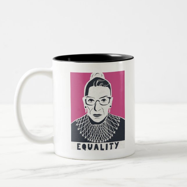 Caneca De Café Em Dois Tons RBG quer igualdade (Esquerda)