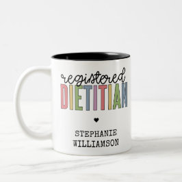 Caneca De Café Em Dois Tons RD Multicolorido Dietitiano Registrado Personaliza