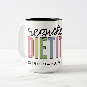 Caneca De Café Em Dois Tons RD Multicolorido Dietitiano Registrado Personaliza
