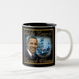 Caneca De Café Em Dois Tons Re-eleição comemorativa do presidente Obama