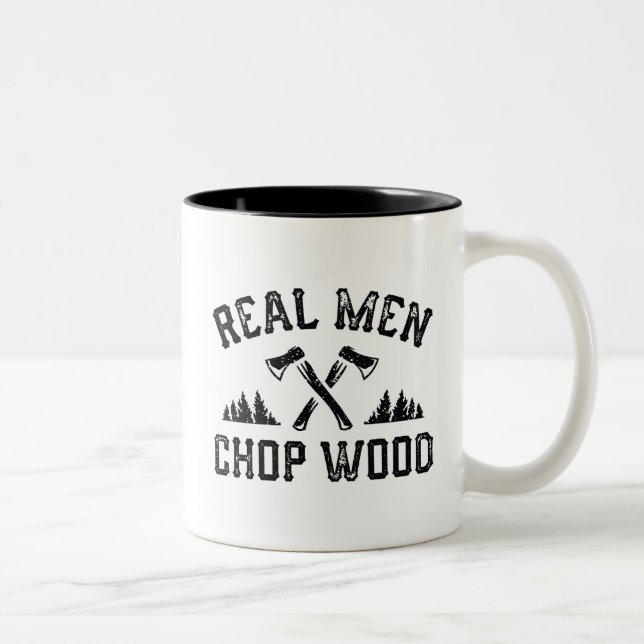 Caneca De Café Em Dois Tons Real Men Chop Wood (Direita)