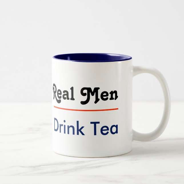 Caneca De Café Em Dois Tons Real Men Drink Tea (Direita)