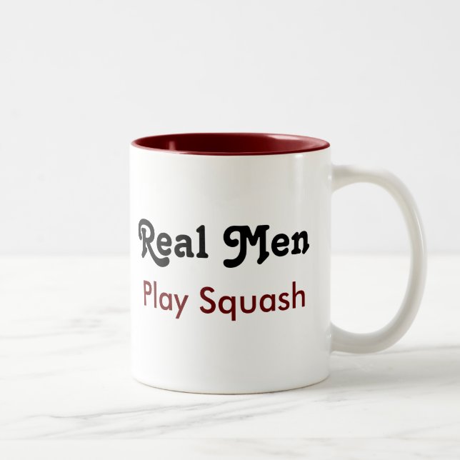 Caneca De Café Em Dois Tons Real Men Play Squash (Direita)