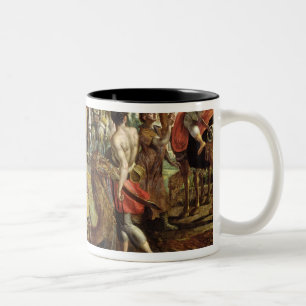Caneca De Café Em Dois Tons Rebecca que oferece o adeus a sua família, c.1562