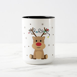 Caneca De Café Em Dois Tons Rebelde de Natal Festivo, Cuta