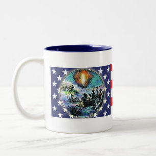 Caneca De Café Em Dois Tons Rebelião da bandeira dos EUA