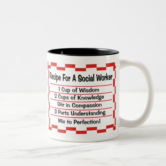 Caneca De Café Em Dois Tons Receita para um assistente social (Direita)