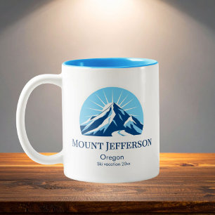 Caneca De Café Em Dois Tons Recordação da área de esqui Mount Jefferson Oregon