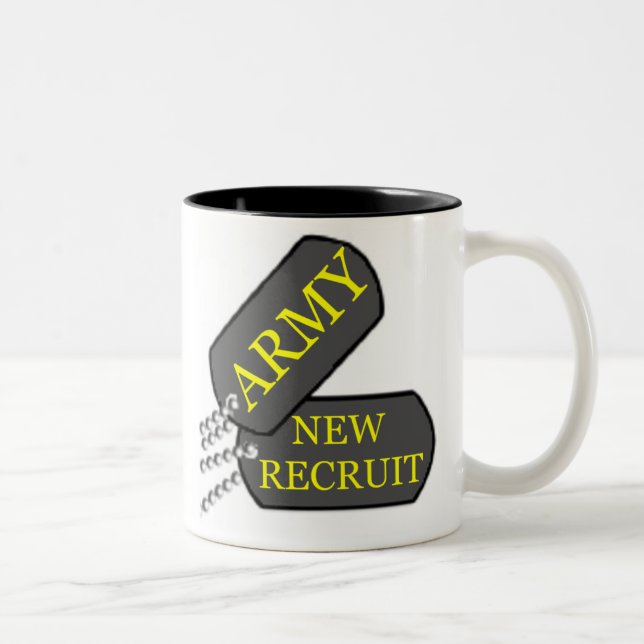 Caneca De Café Em Dois Tons Recruta novo do exército (Direita)