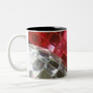 Caneca De Café Em Dois Tons Red Baubles detalha duas canetas