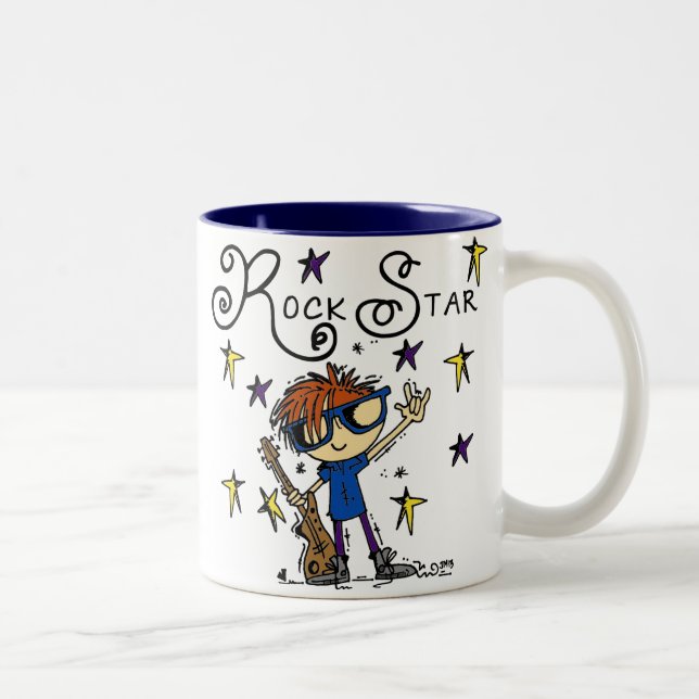 Caneca De Café Em Dois Tons Red Boy Rock Star (Direita)