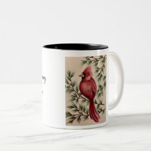 Caneca De Café Em Dois Tons Red Cardinal e Pines