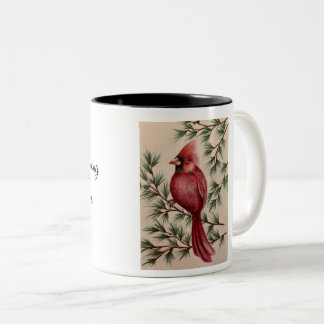 Caneca De Café Em Dois Tons Red Cardinal e Pines