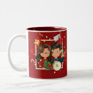 Caneca De Café Em Dois Tons Red Christmas Gift Mug