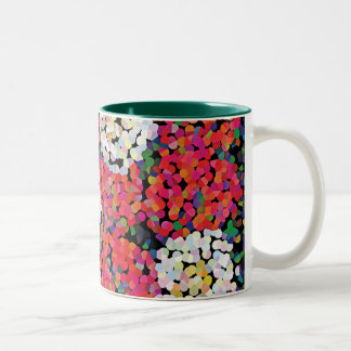 Caneca De Café Em Dois Tons  Red Crystal Floral Blooms