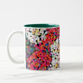 Caneca De Café Em Dois Tons  Red Crystal Floral Blooms