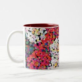 Caneca De Café Em Dois Tons  Red Crystal Floral Blooms