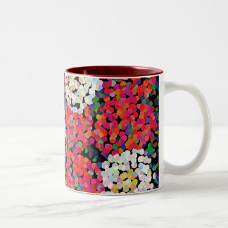 Caneca De Café Em Dois Tons  Red Crystal Floral Blooms