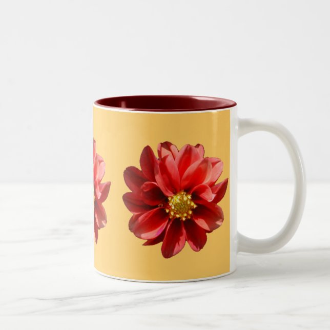 Caneca De Café Em Dois Tons Red Dahlias (Direita)