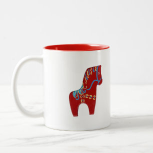 Caneca De Café Em Dois Tons Red Dala Horse # 6 Mug