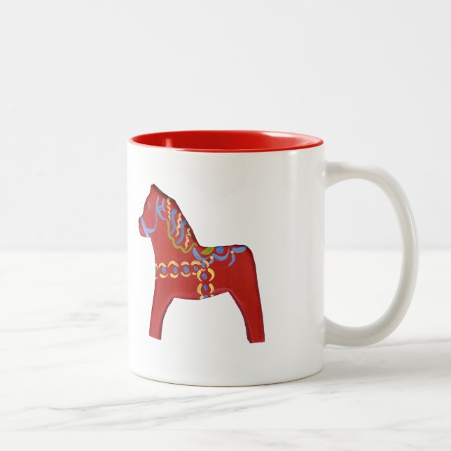 Caneca De Café Em Dois Tons Red Dala Horse Mug (Direita)