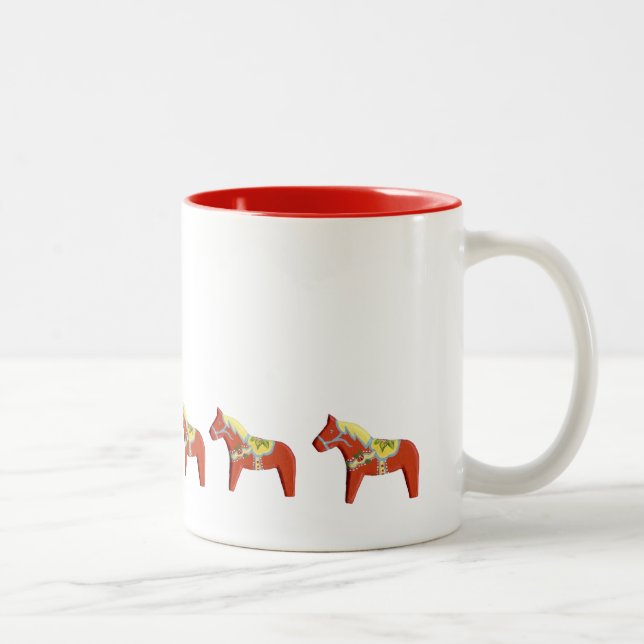 Caneca De Café Em Dois Tons Red Dala Horses Mug (Direita)