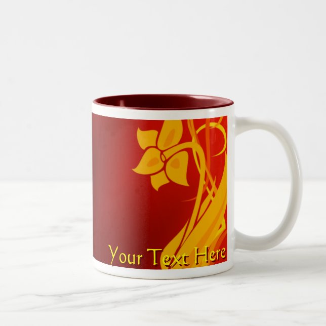 Caneca De Café Em Dois Tons Red & Dourado Mug (Direita)