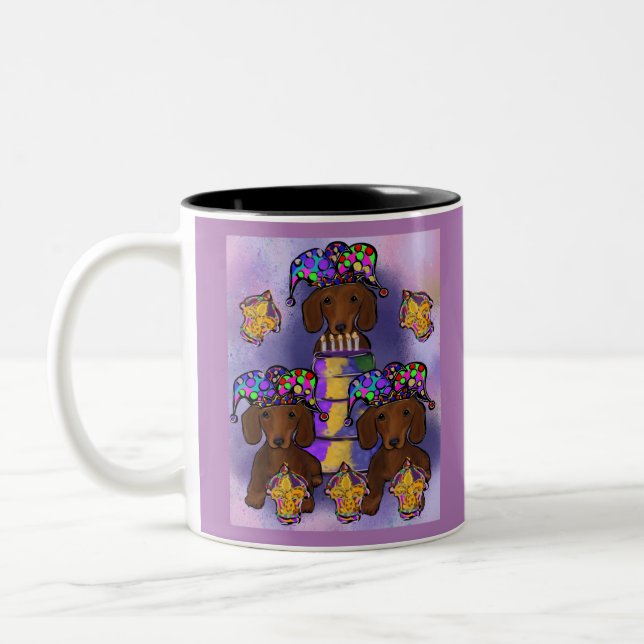 Caneca De Café Em Dois Tons Red Doxie Carnaval (Esquerda)