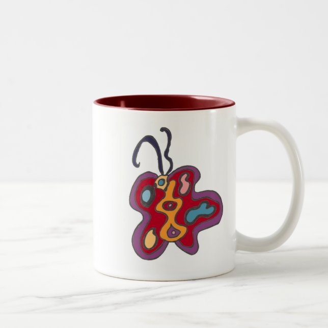Caneca De Café Em Dois Tons Red Flutterfly Mug (Direita)