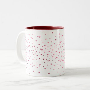 Caneca De Café Em Dois Tons Red Hearts Confetti