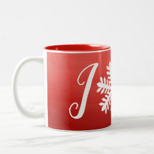 Caneca De Café Em Dois Tons Red Joy Snowflake