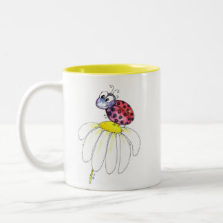 Caneca De Café Em Dois Tons Red Ladybug branco-branco