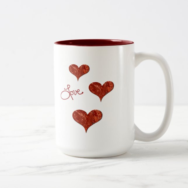 Caneca De Café Em Dois Tons Red Love Mug (Direita)
