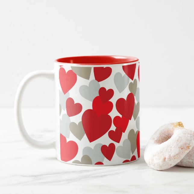 Caneca De Café Em Dois Tons Red Love Mug (Com Donut)
