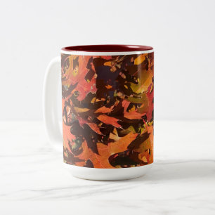 Caneca De Café Em Dois Tons Red Oak Leaves, Wisconsin
